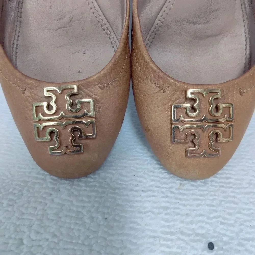 Tory Burch signature tan ballet flats 7